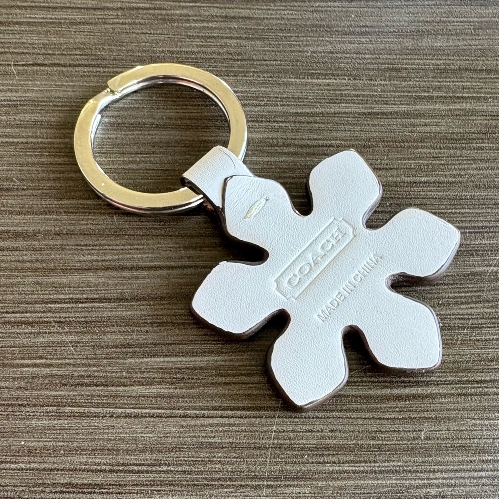 Coach Y2K Leather Snowflake Keychain Key Fob - Picture 3 of 5